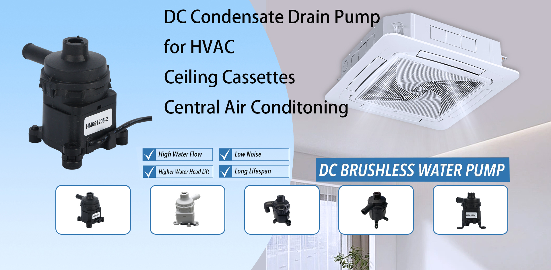 Gran oferta, casete de techo Ultra silencioso de 12V CC, bomba de drenaje de agua, enfriadores de CC, bomba de drenaje, bomba de drenaje HVAC